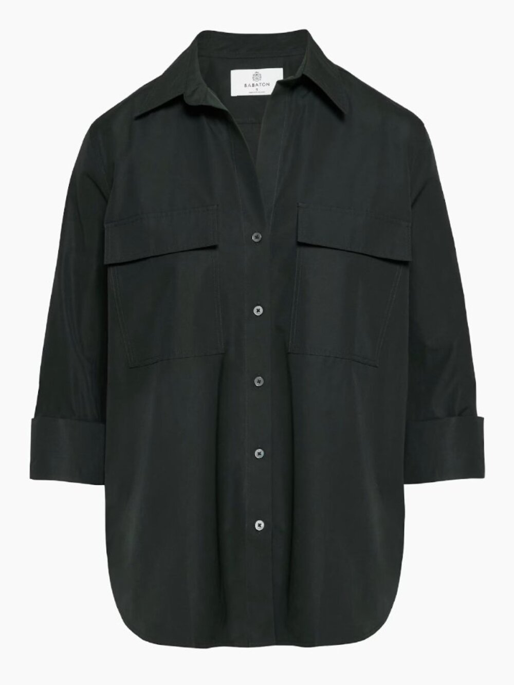 Aritzia Babaton Utility Poplin Shirt Size S Black